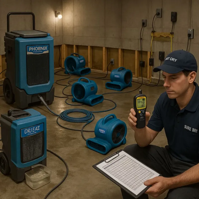 Structural Drying and Dehumidification process in Manahawkin, NJ